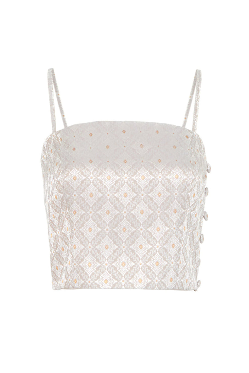 Mali Cami Top - Silver Flower